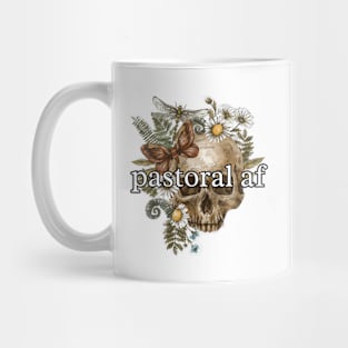 pastoral af with skull, butterflies, and flowers Mug